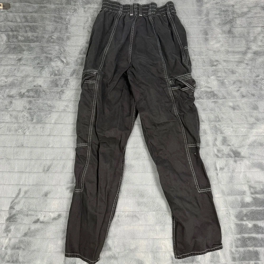 BDG Urban Outfitter Relaxed Mens Skate Jean Black White Contrast Stitch Cargo 27